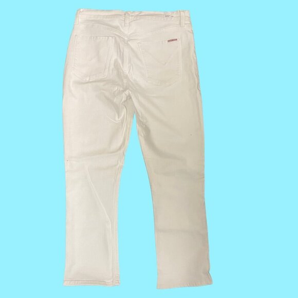 Hudson “Harper” High Rise Crop Baby Kick Flare Jeans – White – Size 30 - Picture 4 of 10